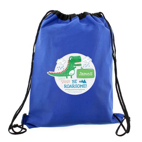 Personalised Be Roarsome Waterproof Drawstring Swim / Kit Bag £16.99